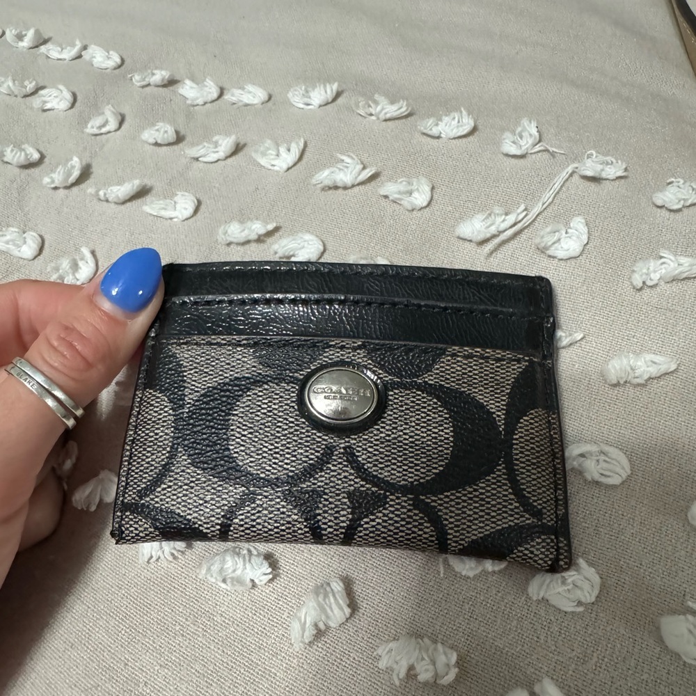 Coach Black and Cream Card Holder